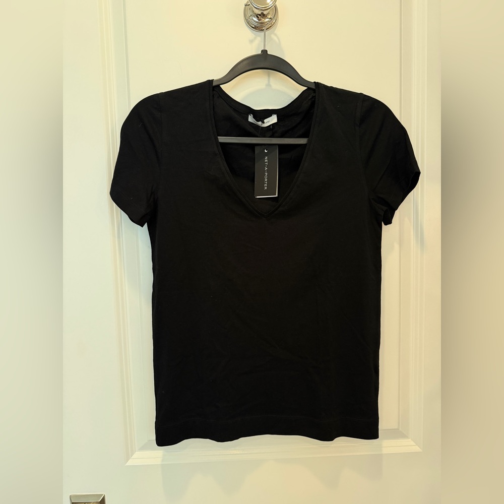 Ninety Black V-Neck Short Sleeve Tee